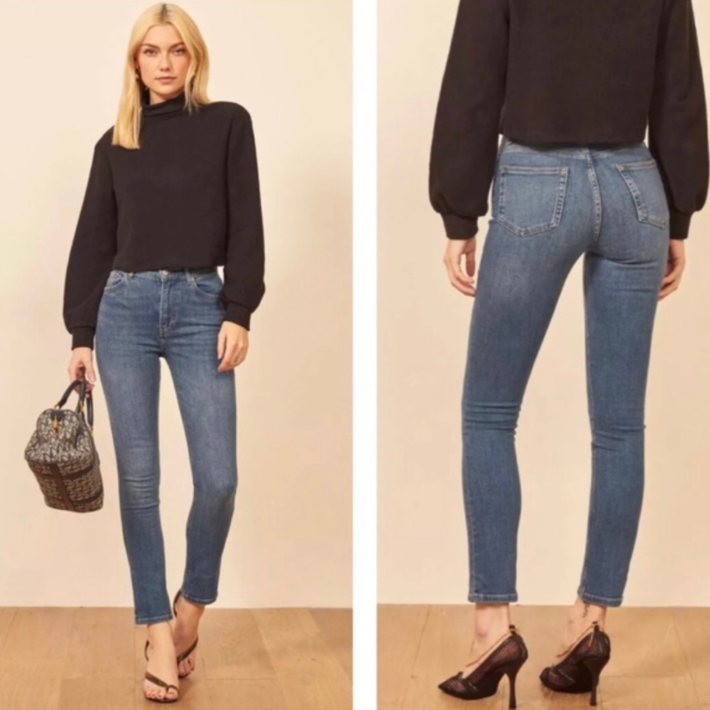 ❤️REFORMATION Harper highrise ankle skinny jean Medium wash Destin stretch denim
